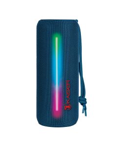 Bocina Bluetooth® cilindro 20 W RMS IPX5 impermeable, azul