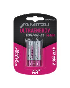 Pila recargable AA de NI-MH 1.2Vcc, incluye 2 pilas