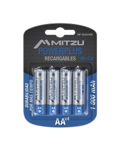 Paquete de 4 pilas recargables AA de Ni-Cd 1000 mAh
