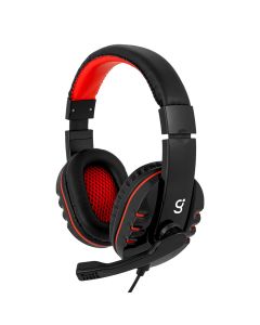 Audífonos diadema gamer alámbricos con micrófono ajustable, negros