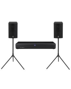 Sistema de Audio Integral 2 satélites y tripiés 120 W RMS