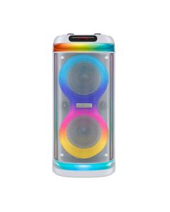 Bafle recargable de 2 x 6.5" con 25,000 W PMPO - Blanco