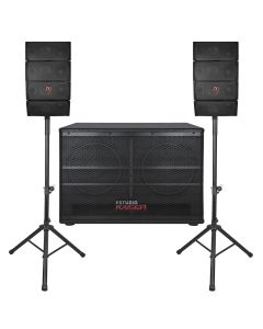 Sistema de audio de 500,000 W PMPO con Satélites 4x4” Subwoofer 2x12”