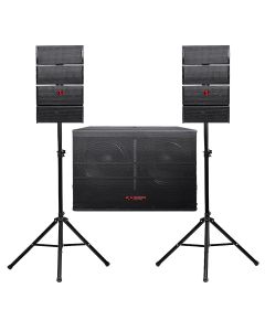 Sistema de audio de 500,000 W PMPO con Satélites 4x4” Subwoofer 2x12”