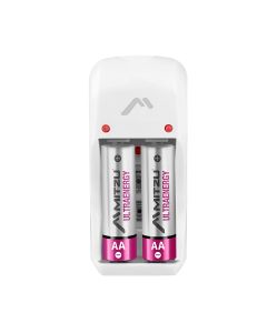 Cargador de 2 pilas AA, AAA y 9V incluye 2 pilas AA de Ni-MH
