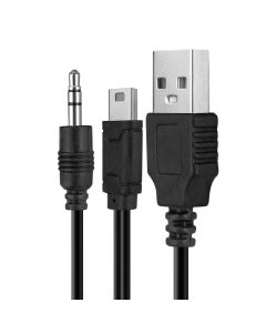 Cable "Y" USB a 3.5 mm / mini USB (V3), negro