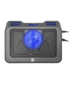 Ventilador metálico para laptop con doble puerto USB, negro