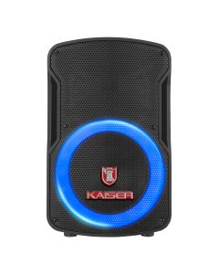 Bafle de 8" 15,000 W PMPO con micrófono alámbrico, asa roja