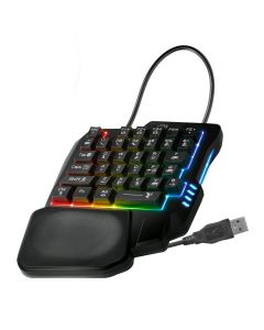 Teclado alámbrico les rainbow con reposa muñecas para PC