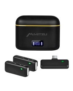 Set de micrófonos de solapa con base cargadora