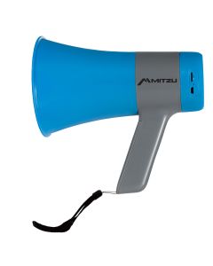 Megáfono recargable con 800 metros de alcance, azul