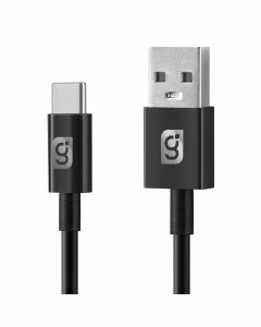 Cable USB a tipo C, carga rápida 3 A 1,0 M de largo, negro