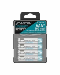 Pila recargable AAA de litio, con cable USB