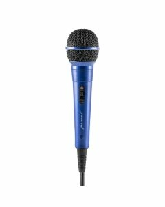 Micrófono alámbrico unidireccional HI-FI con adaptador, azul