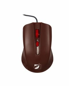 Mouse ergonómico 1,200 dpis con cable USB, rojo