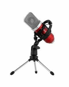 Micrófono alámbrico condensador rojo metálico