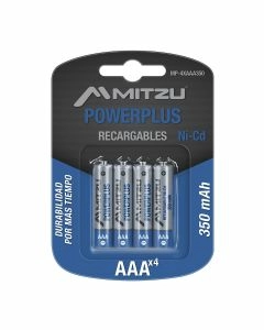 Paquete de 4 pilas recargables AAA Níquel-Cadmio 350 mAh