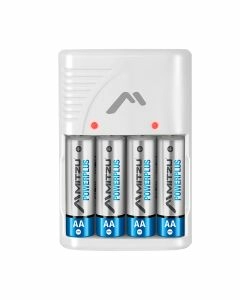 Cargador de 4 pilas AA, AAA y 9V de clavija, incluye 4 pilas