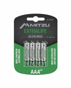 Paquete de 4 pilas alcalinas AAA 1.5Vcc