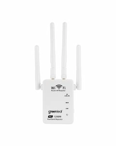 Repetidor de señal WI-FI de doble banda con 4 antenas, blanco