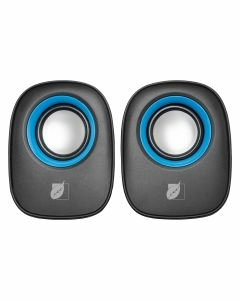 Mini Bocinas amplificadas multimedia, negro/azul