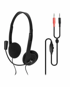 Audífonos acojinados para computadora con micrófono negro