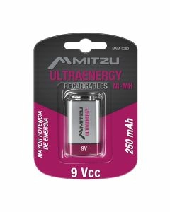 Pila recargable 9Vcc cuadrada de NI-MH