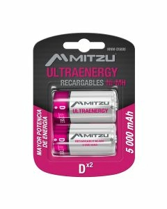 Pila recargable 1,2Vcc tipo D níquel metal incluye 2 pilas