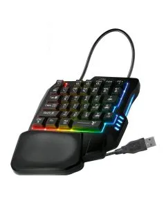 Teclado alámbrico les rainbow con reposa muñecas para PC