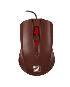 Mouse ergonómico 1,200 dpis con cable USB, rojo
