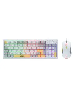 Kit multimedia gamer con luz LED - Blanco