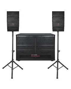 Sistema de audio de 500,000 W PMPO con Satélites 4x4” Subwoofer 2x12”