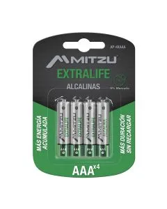 Paquete de 4 pilas alcalinas AAA 1.5Vcc