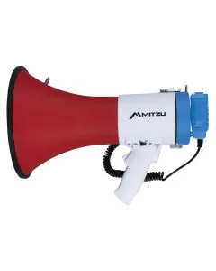 Megáfono recargable 1,000 m de alcance 25 W, rojo